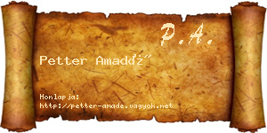 Petter Amadé névjegykártya